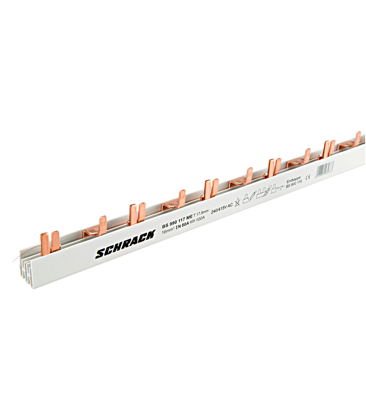 Busbar Pin Version, 3-pole, 16mm², 1m