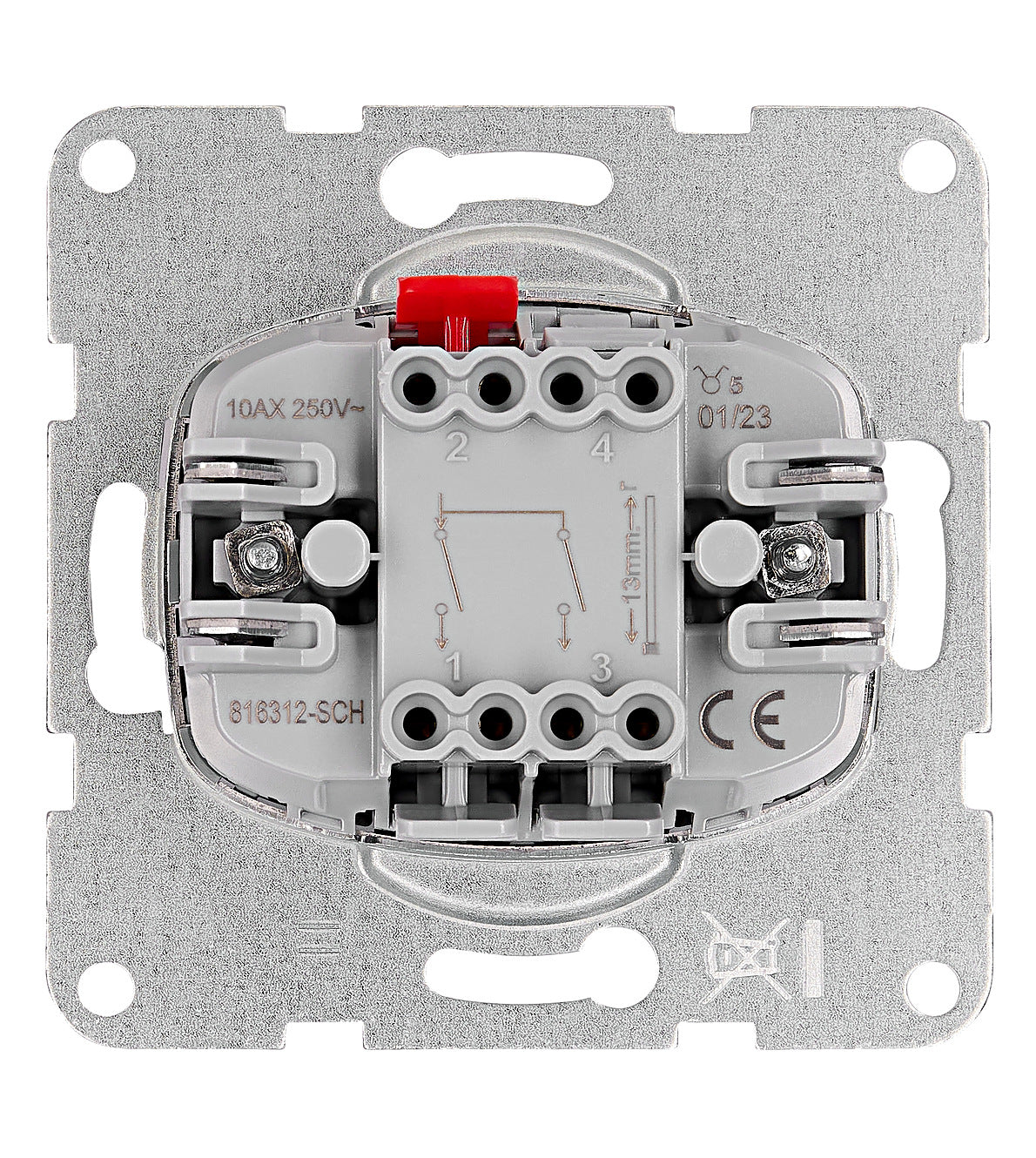 Two-gang one-way switch insert, cage clamps