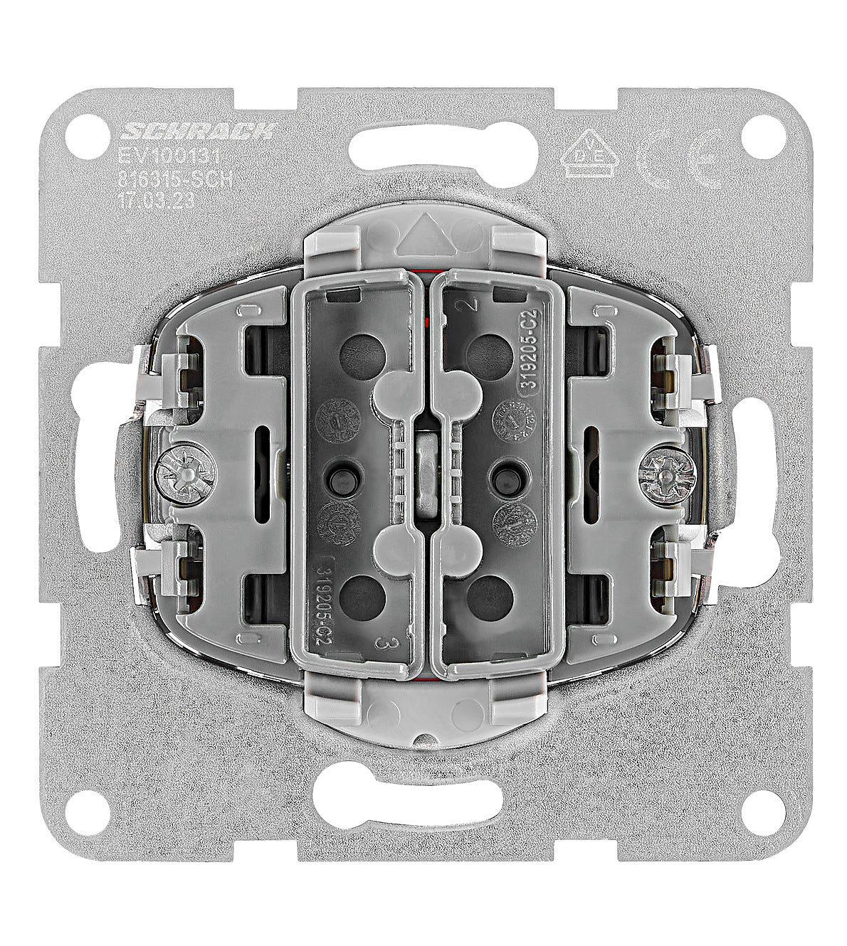 Two-gang two-way switch insert, cage clamps