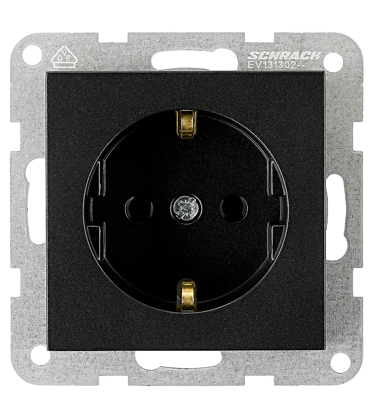Socket outlet, cage clamps, black