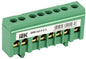 DIN-rail insulated PE busbar ШНИ-6х9-8-К-З (green), IEK