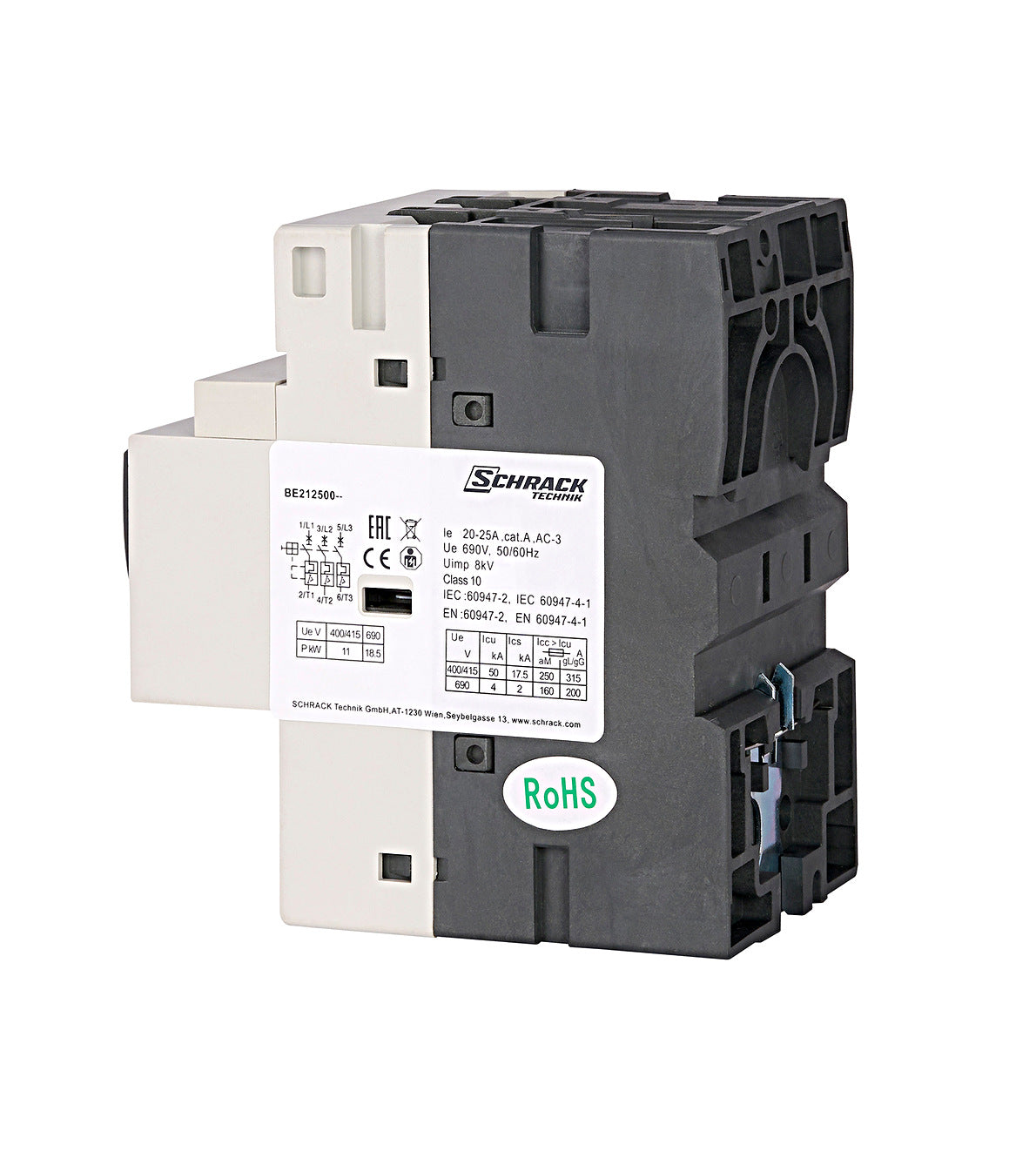 Motor Protection Circuit Breaker BE2, size 1, 3-pole,