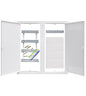 Media combi-enclosure frame and doors, horizontal 4-rows