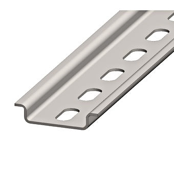 DIN-rail low, perforated, sendzimir zinced