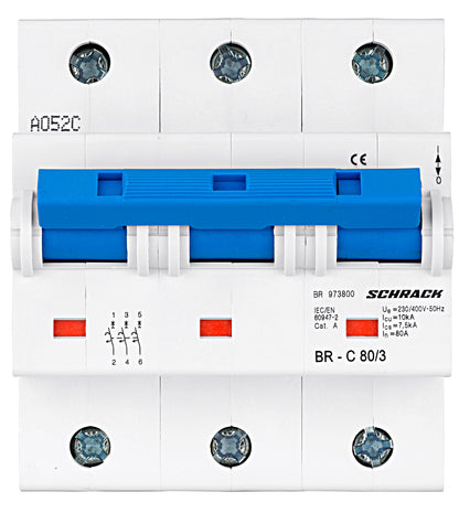 High Current Miniature Circuit Breaker, 3 pole, 10kA