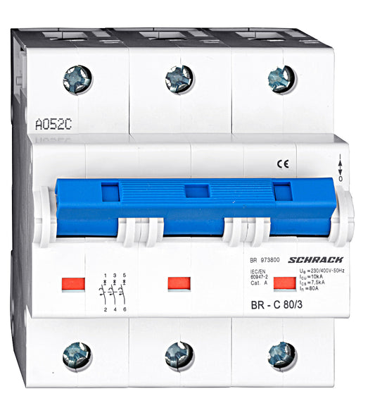 High Current Miniature Circuit Breaker, 3 pole, 10kA