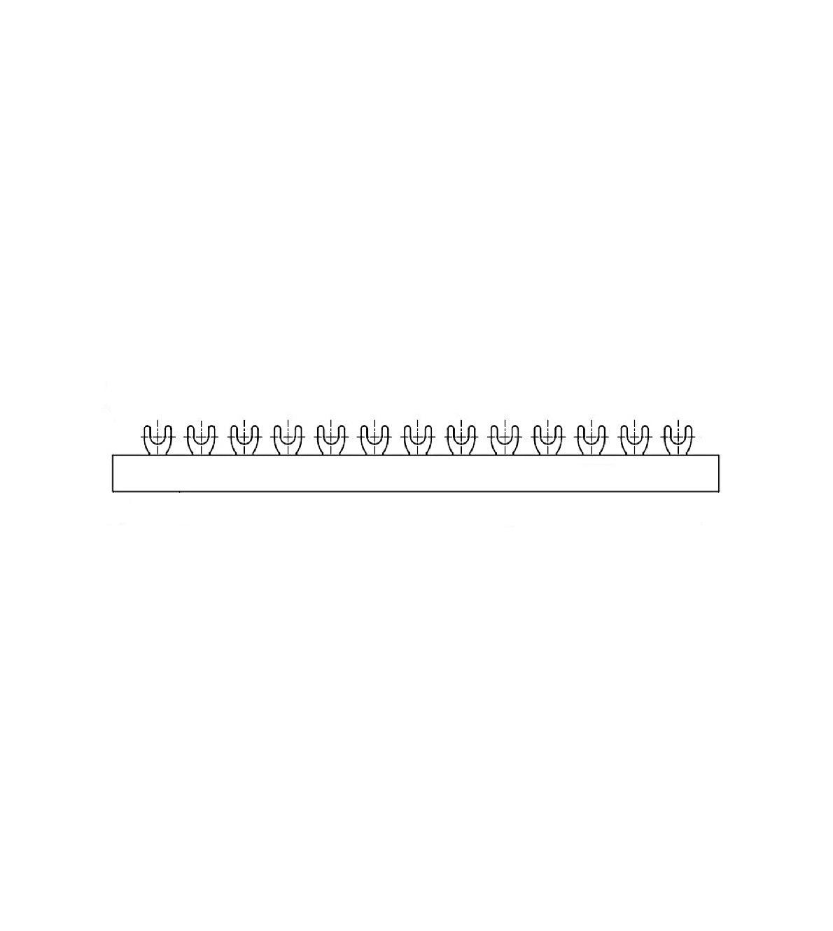 Busbar fork 2-pole, 10mm², 1m