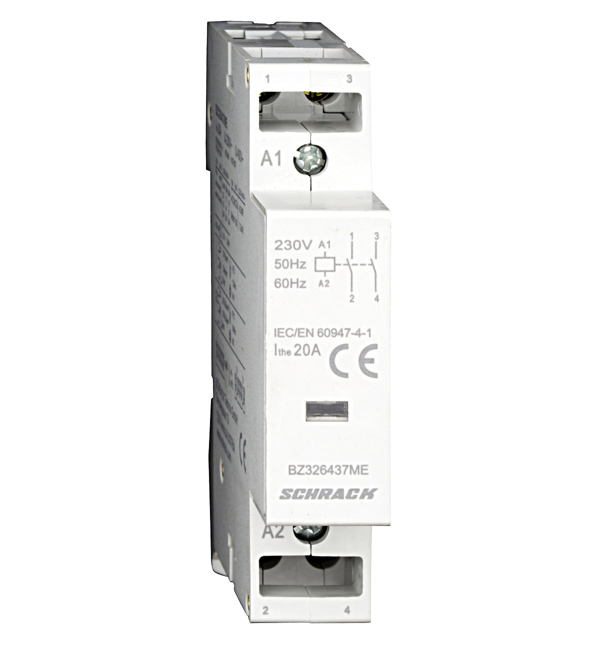 DIN Rail contactor 20A, 2 NO, 230VAC, 1MW, AMPARO