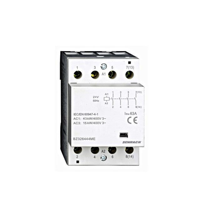 DIN Rail contactor 63A, 4 NO, 230VAC, 3MW, AMPARO