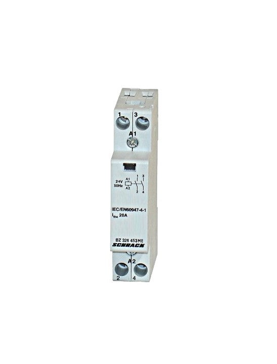 DIN Rail contactor 20A, 2 NO, 24VAC, 1MW, AMPARO