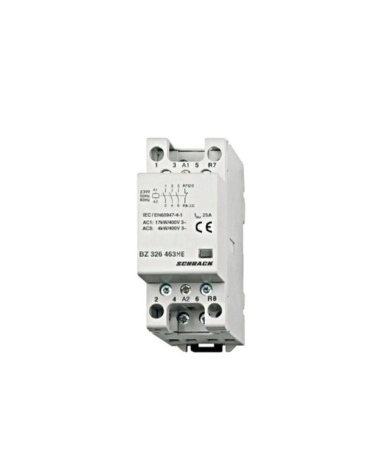 DIN Rail contactor 25A, 3 NO + 1 NC, 230VAC, 2MW, AMPARO