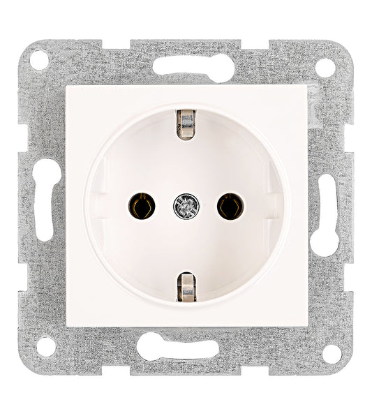 Socket outlet, cage clamps, 10 pcs white