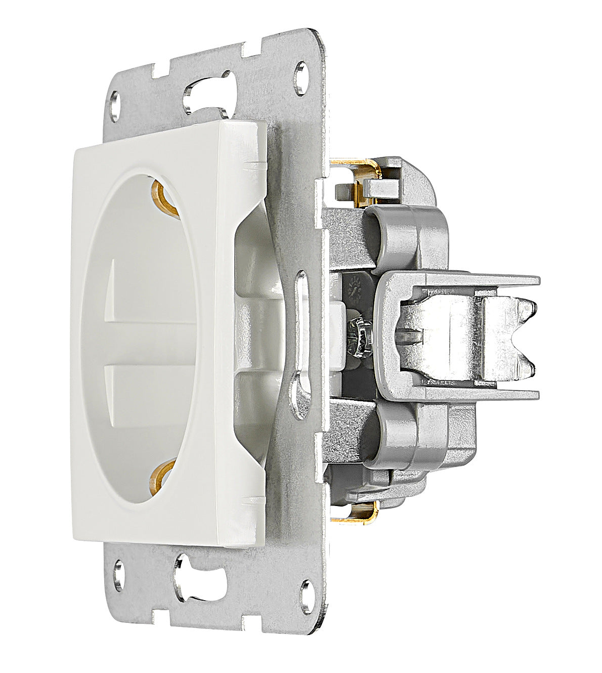 Socket outlet, screw clamps, white