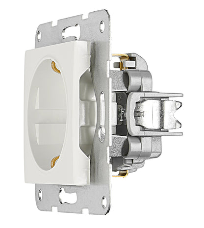 Socket outlet, screw clamps, white