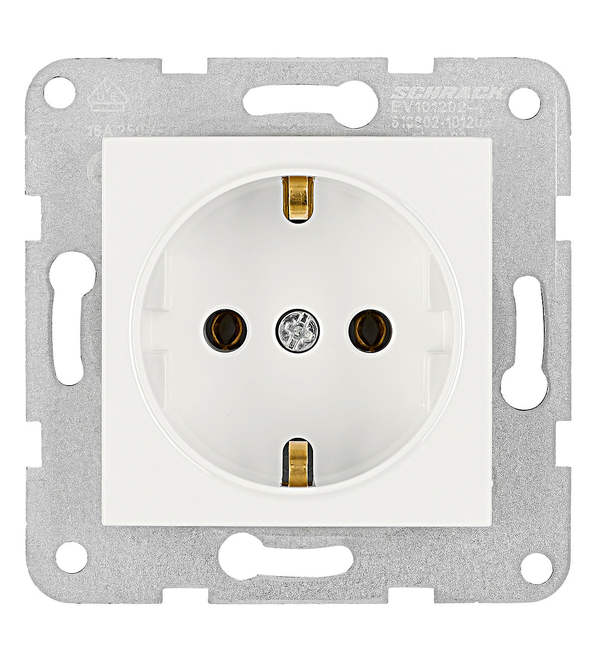 Socket outlet, screw clamps, white