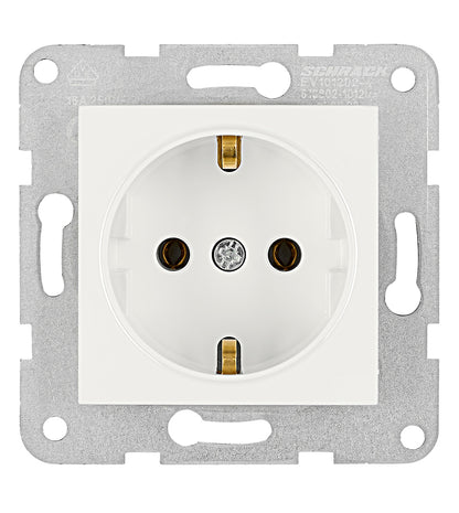 Socket outlet, screw clamps, white