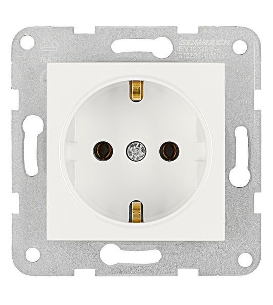 Socket outlet, screw clamps, white