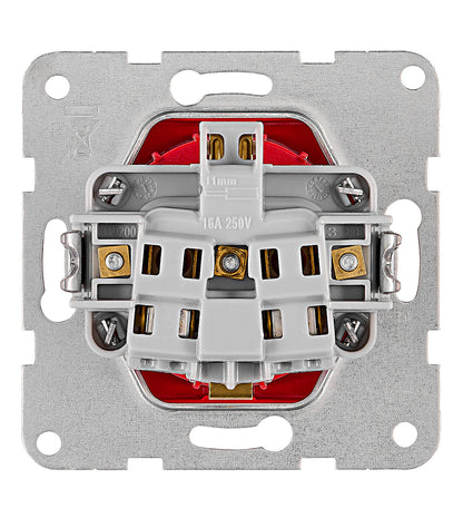 Socket outlet, screw clamps, red