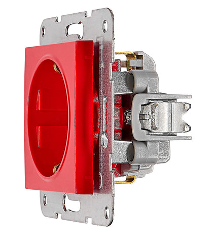 Socket outlet, screw clamps, red