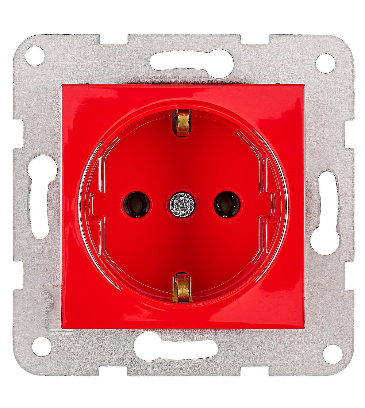 Socket outlet, screw clamps, red