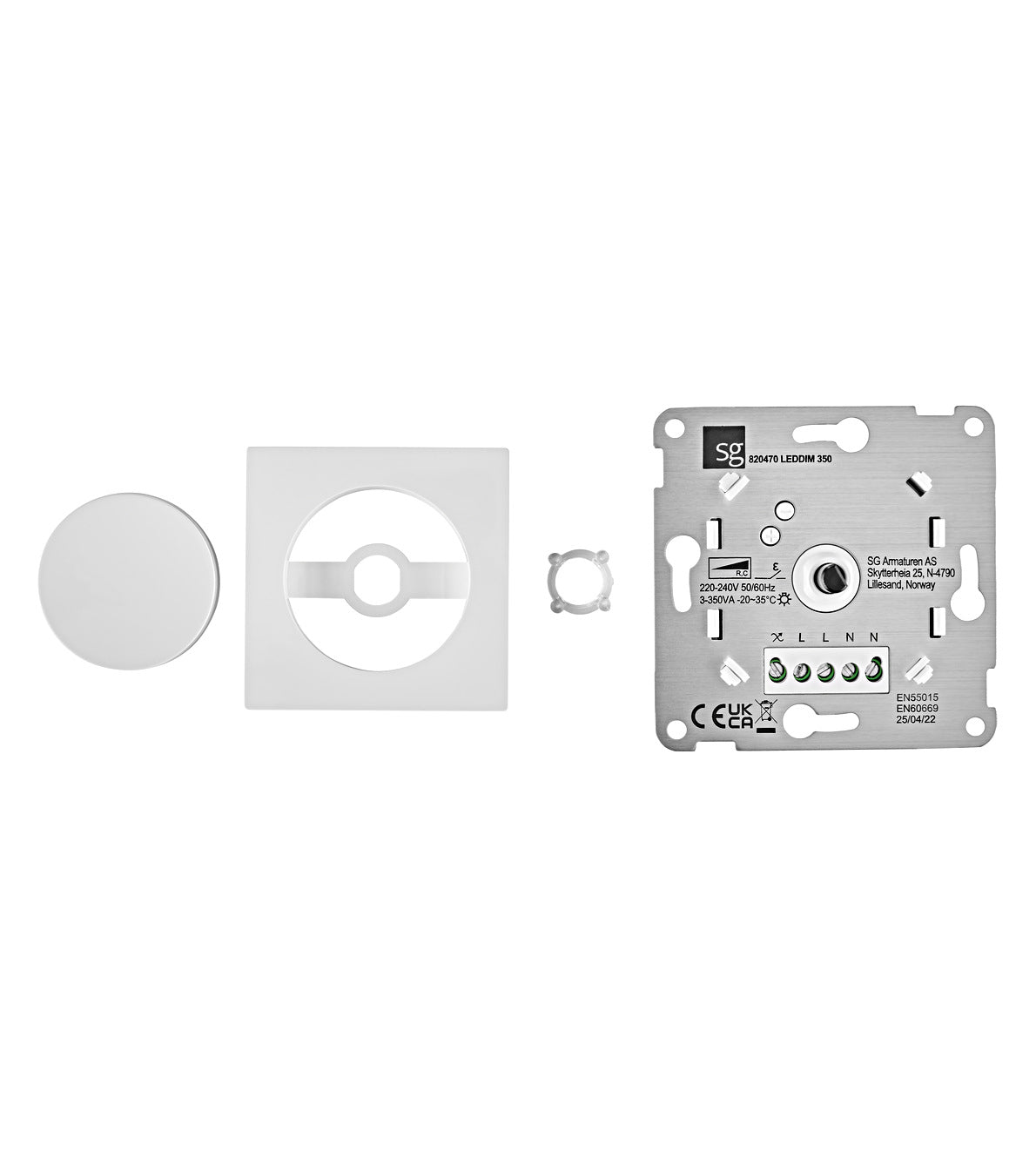Dimmer insert 3-350 VA, dimmable LED, incl. cover VISIO S 55