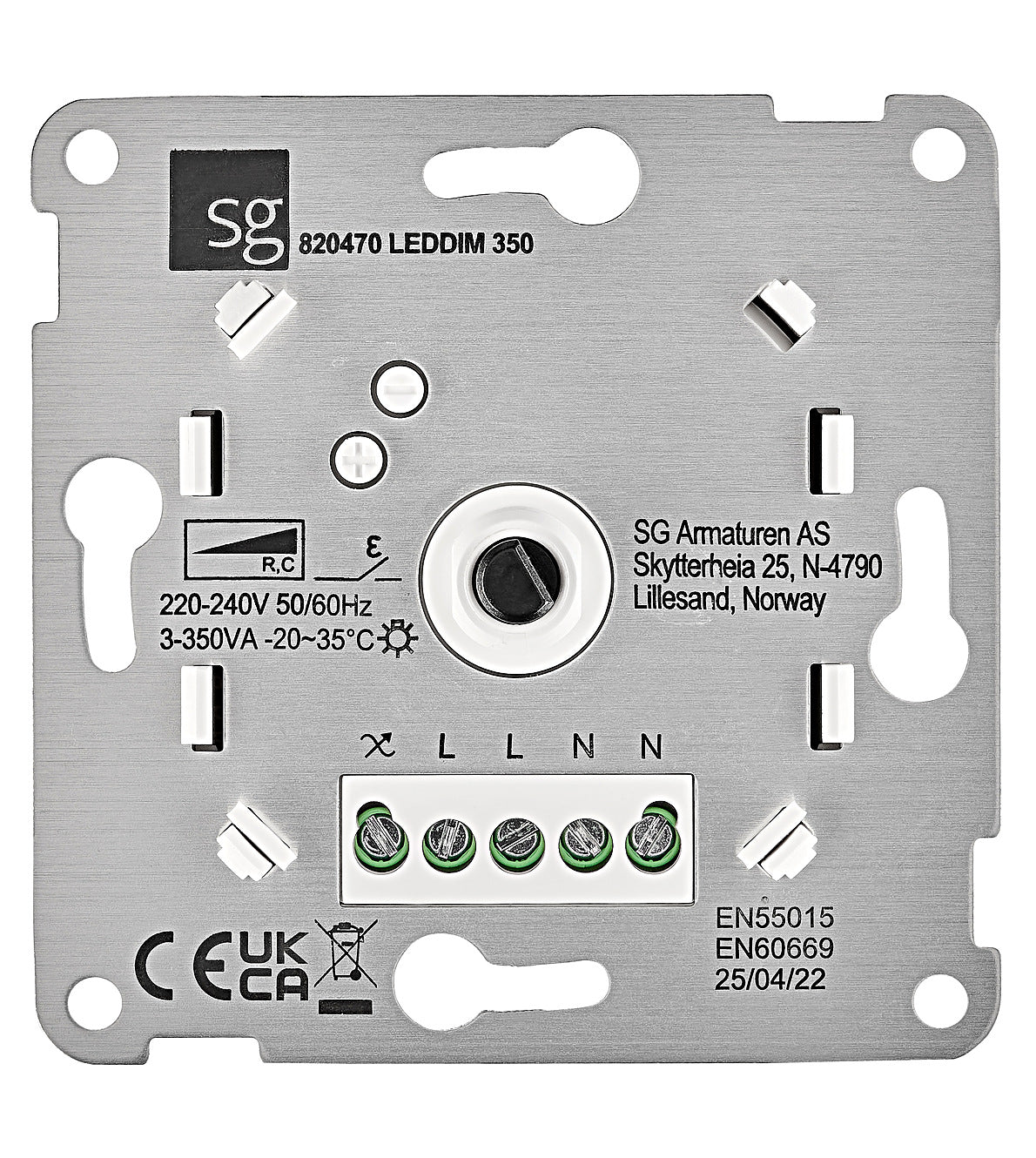 Dimmer insert 3-350 VA, dimmable LED, incl. cover VISIO S 55