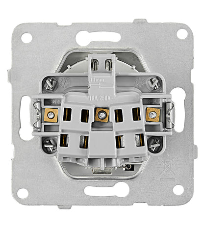 Socket outlet, flap cover, screw clamps, silver