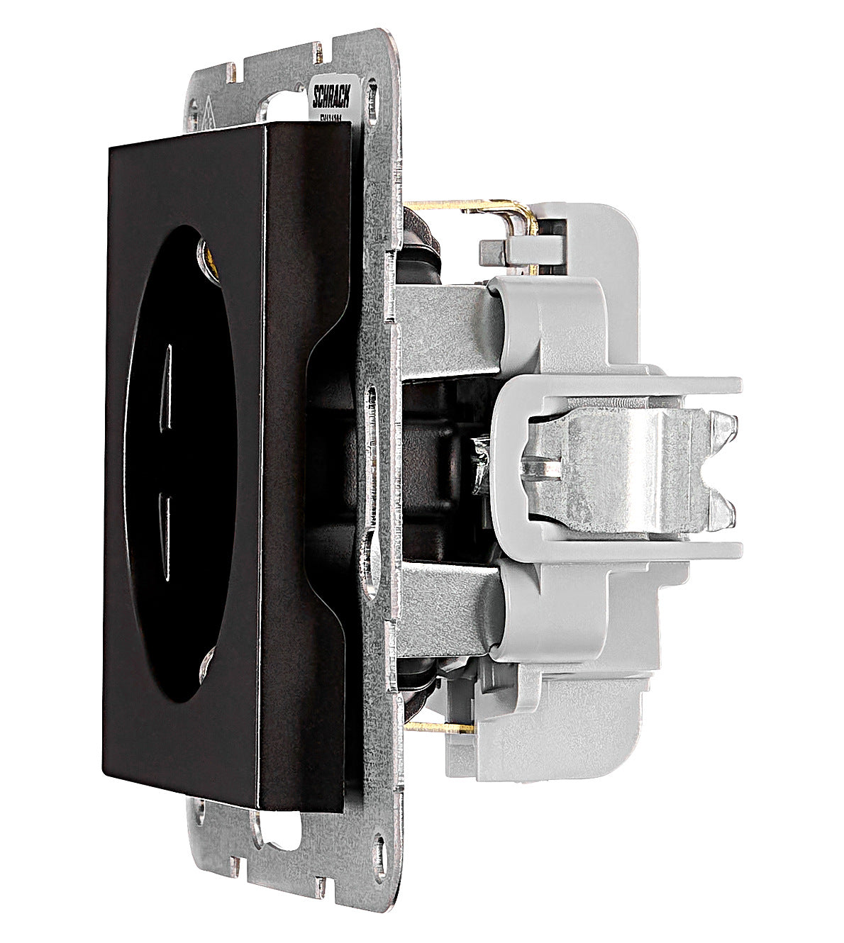Socket outlet, cage clamps, black