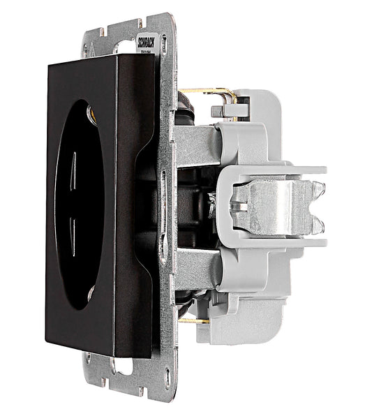 Socket outlet, cage clamps, black
