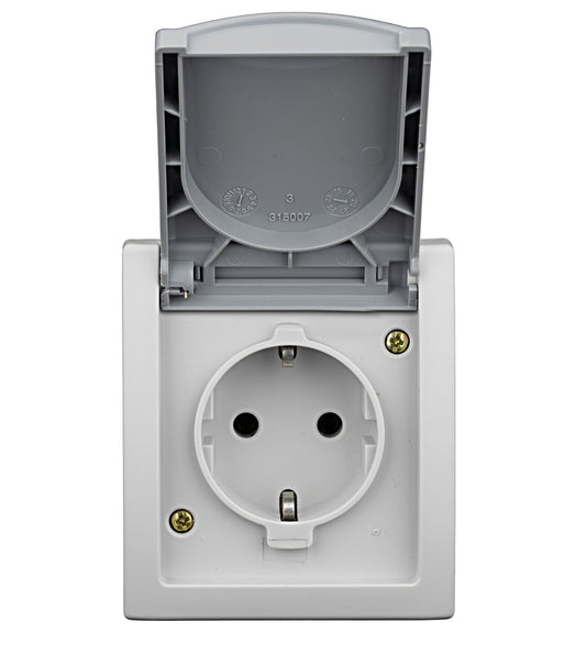 Socket outlet, cage clamps, VISIO IP54, EV211