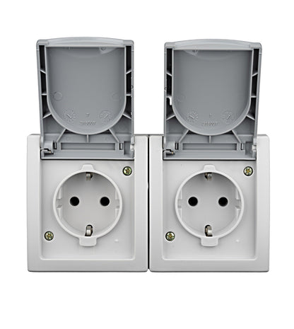 Socket outlet, cage clamps, VISIO IP54, EV211