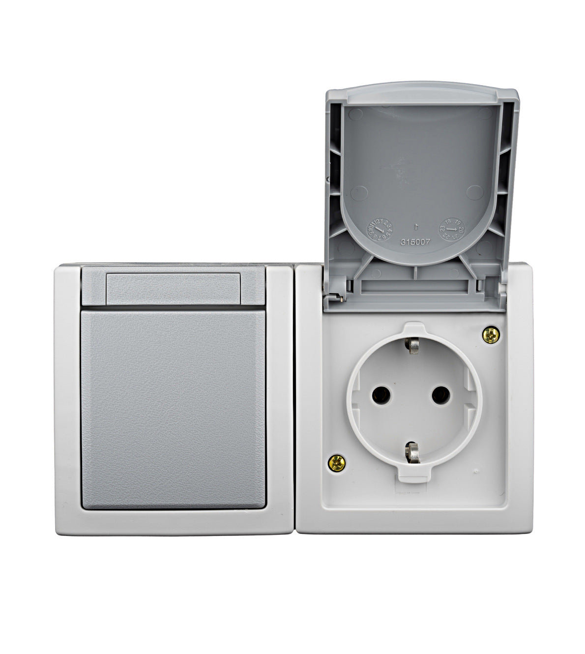 Socket outlet, cage clamps, VISIO IP54, EV211