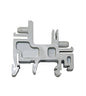 Mounting support for 2 terminal bars 10 + 16 mm²
