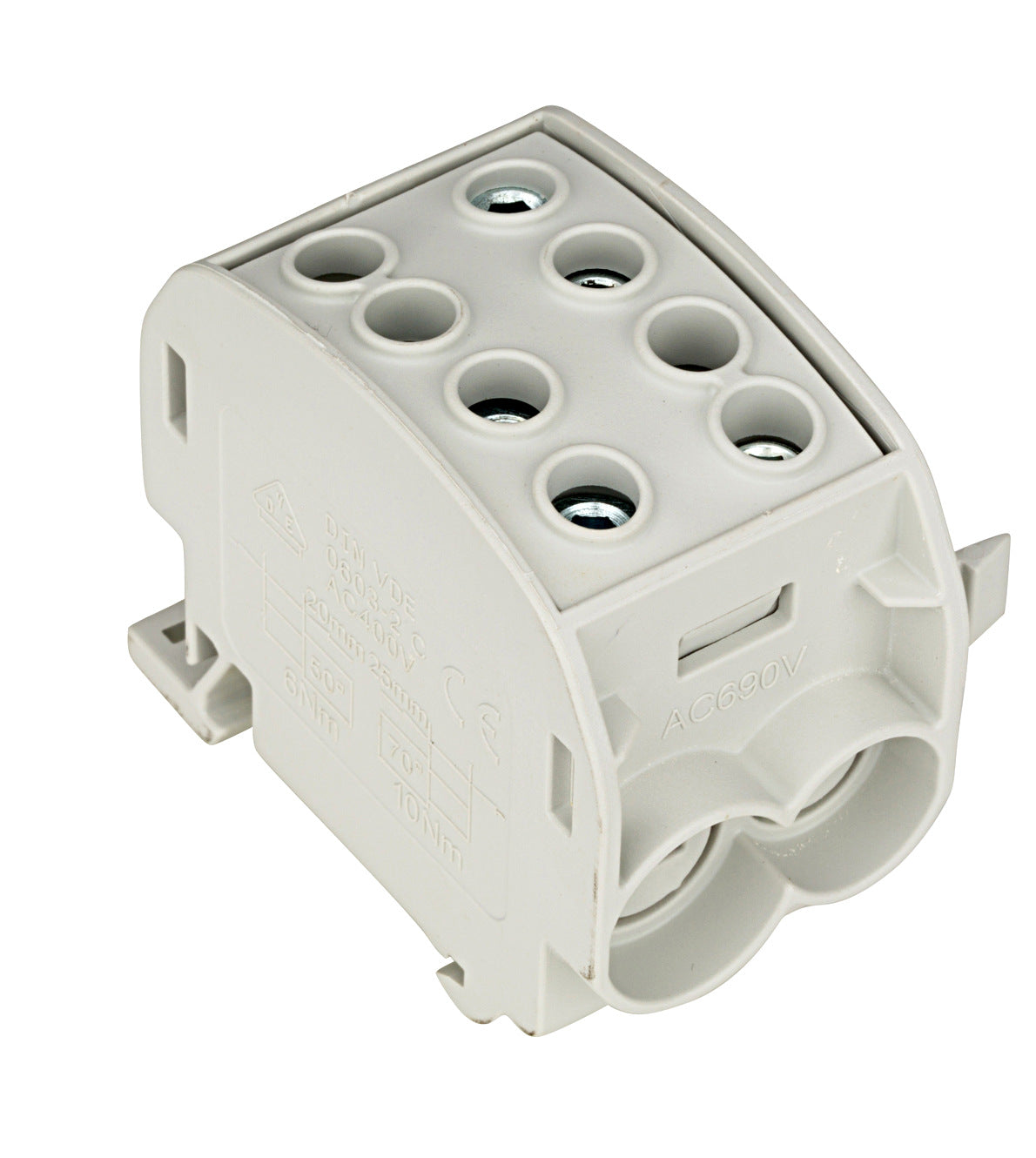 CU-Main branch terminal, 70mm², 1-pole insulated grey