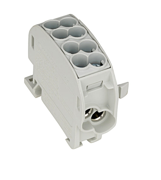 Ալյումին/Պղինձ – գլխավոր բաժանման տերմինալ, 25մմ², մեկ բևեռանի մեկուսացված մոխրագույն