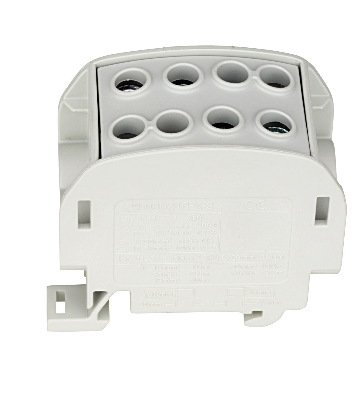 AL/CU-Main branch terminal, 70mm², 1-pole insulated grey
