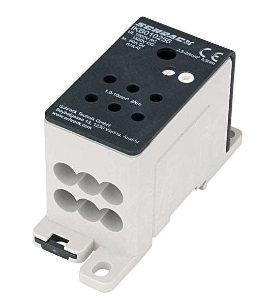 ԱԼ - Գլխավոր բաժանման տերմինալ, 1 բևեռ, 80Ա, 1x25մմ², 6x10մմ²