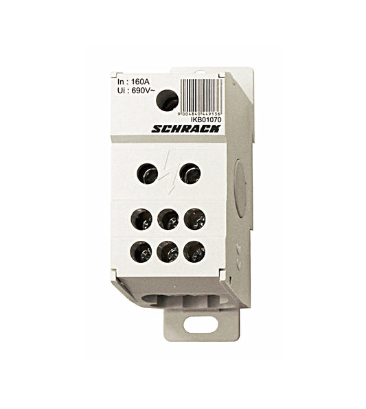Main branch terminal, 1-pole,160A, in. 1x70mm², out.6x16mm²