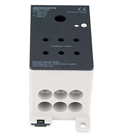AL - Main branch terminal, 1-pole,250A, 1x120mm²,6x35mm²