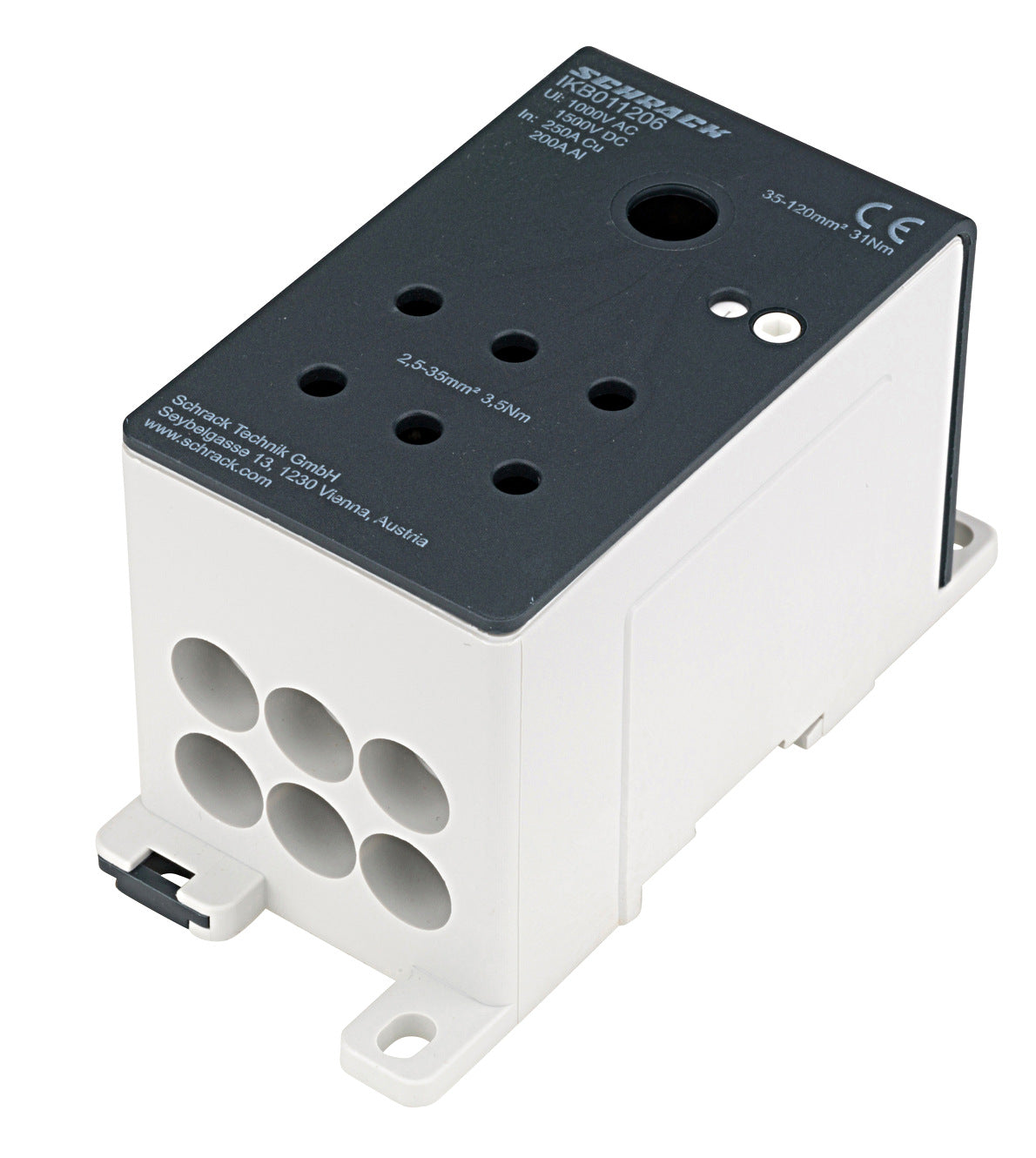 AL - Main branch terminal, 1-pole,250A, 1x120mm²,6x35mm²