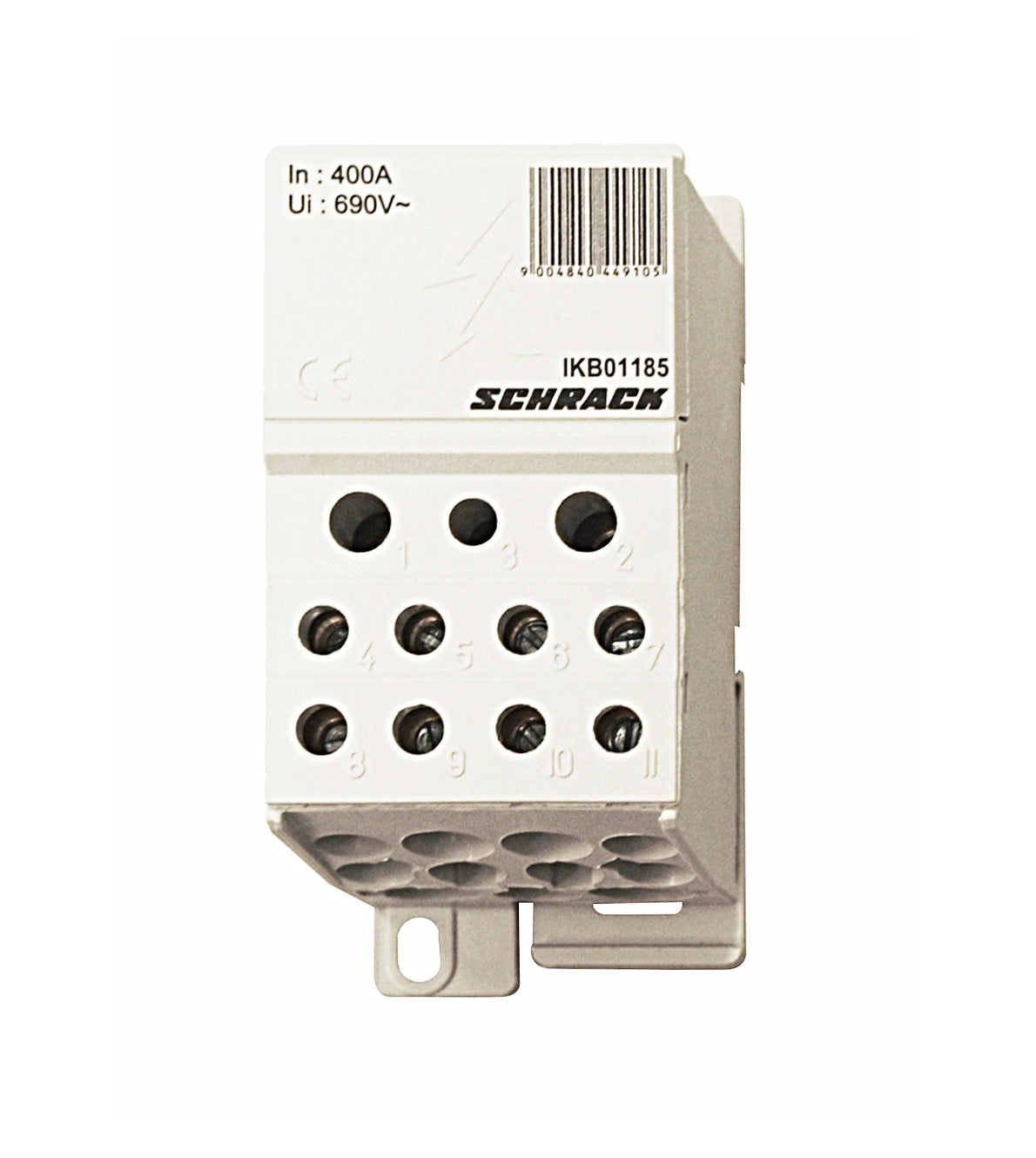 Main branch terminal,1-pole,400A,(1x185,2x35,5x16+4x10)mm²