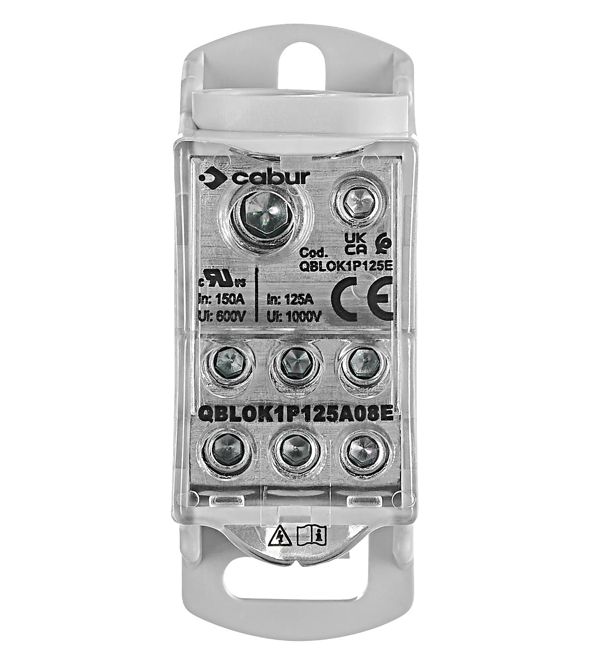 Main branch terminal, 1-pole,125A, in. 1x35mm², out.7x16mm²
