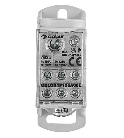 Main branch terminal, 1-pole,125A, in. 1x35mm², out.7x16mm²