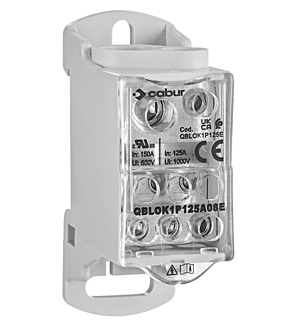 Main branch terminal, 1-pole,125A, in. 1x35mm², out.7x16mm²