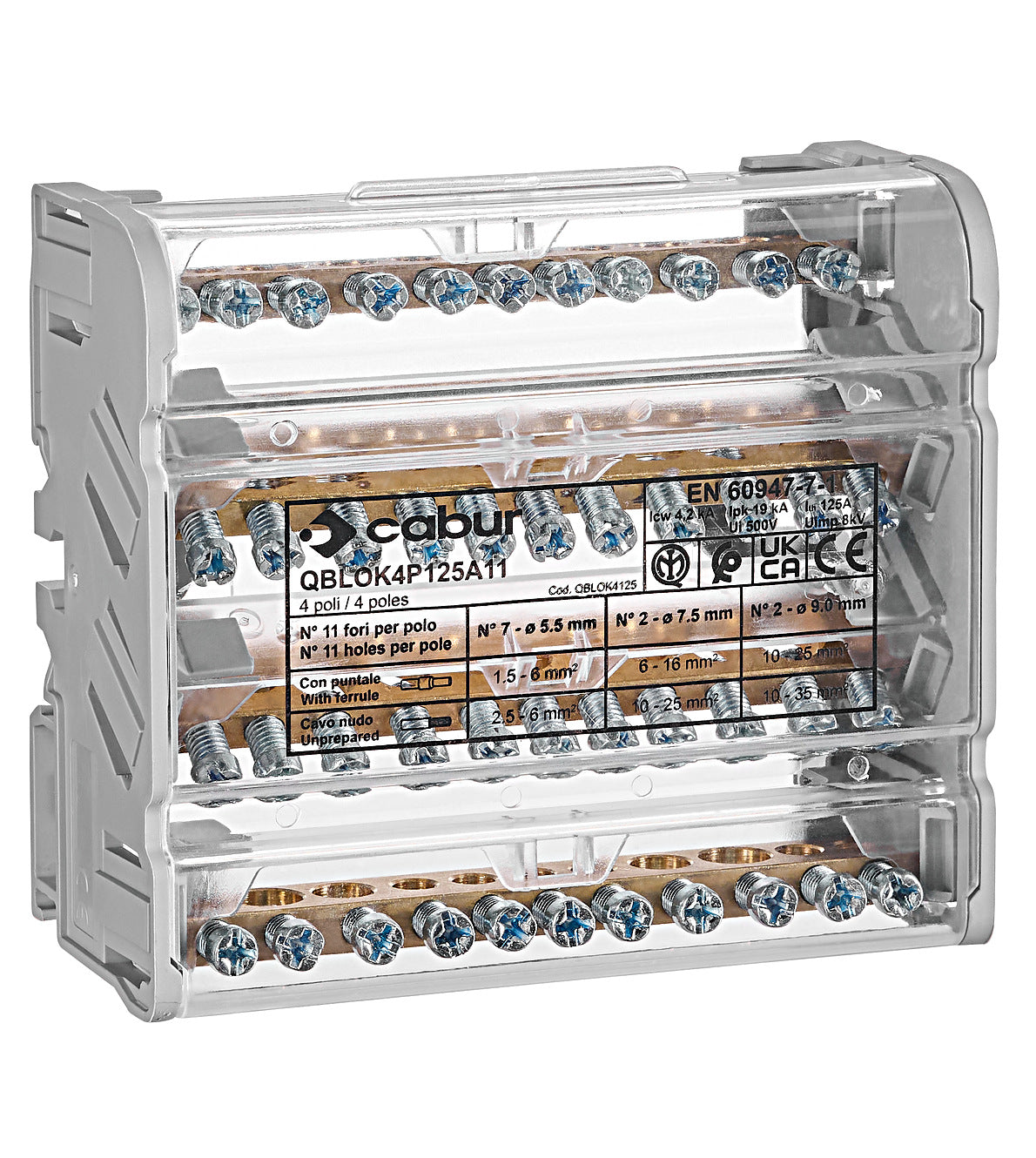 Main branch terminal, 4-p, n 2x35mm²,out 2x25+7x6mm²
