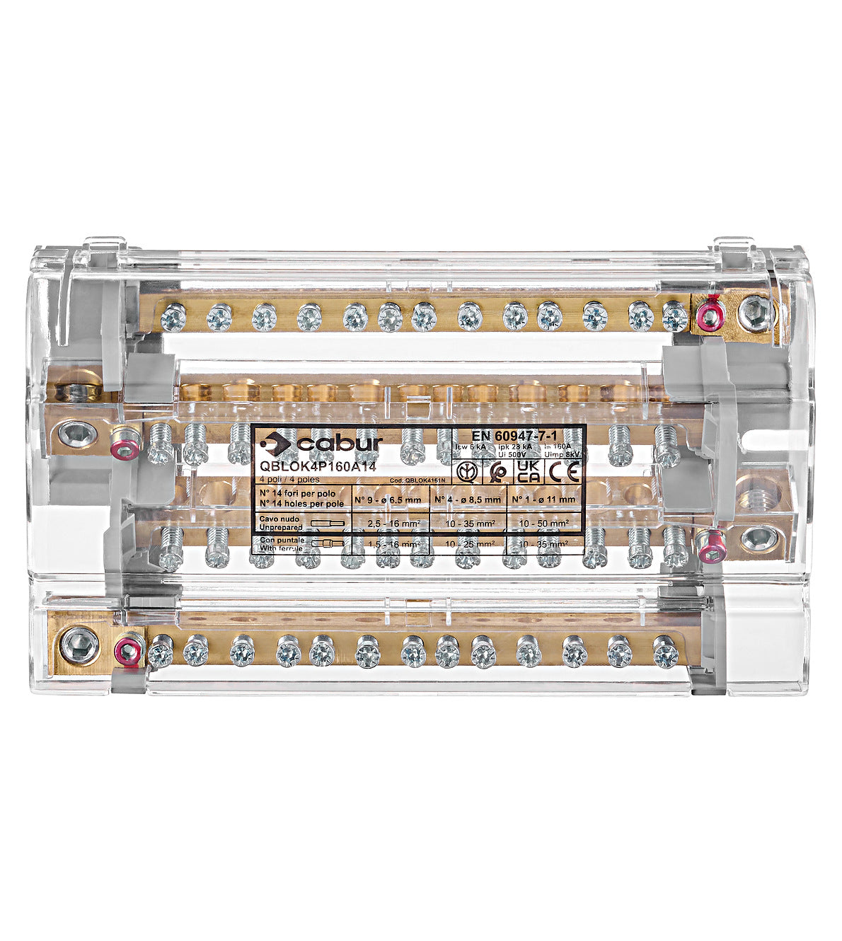 Main branch terminal, 4-p, n 2x35mm²,out 2x25+7x6mm²