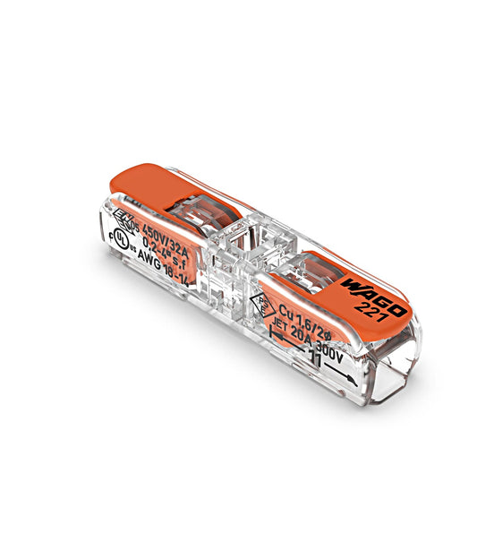 Inline splicing connector with lever, max. 4mm², 2-conductor