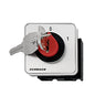 Off switch,1 pole,20A,for panel moun. 0-1,with key switch