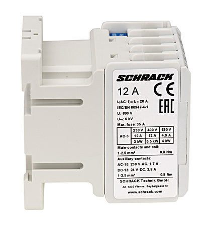 Contactor 3-pole, CUBICO Mini, 5,5kW, 12A, 1NO, 230VAC