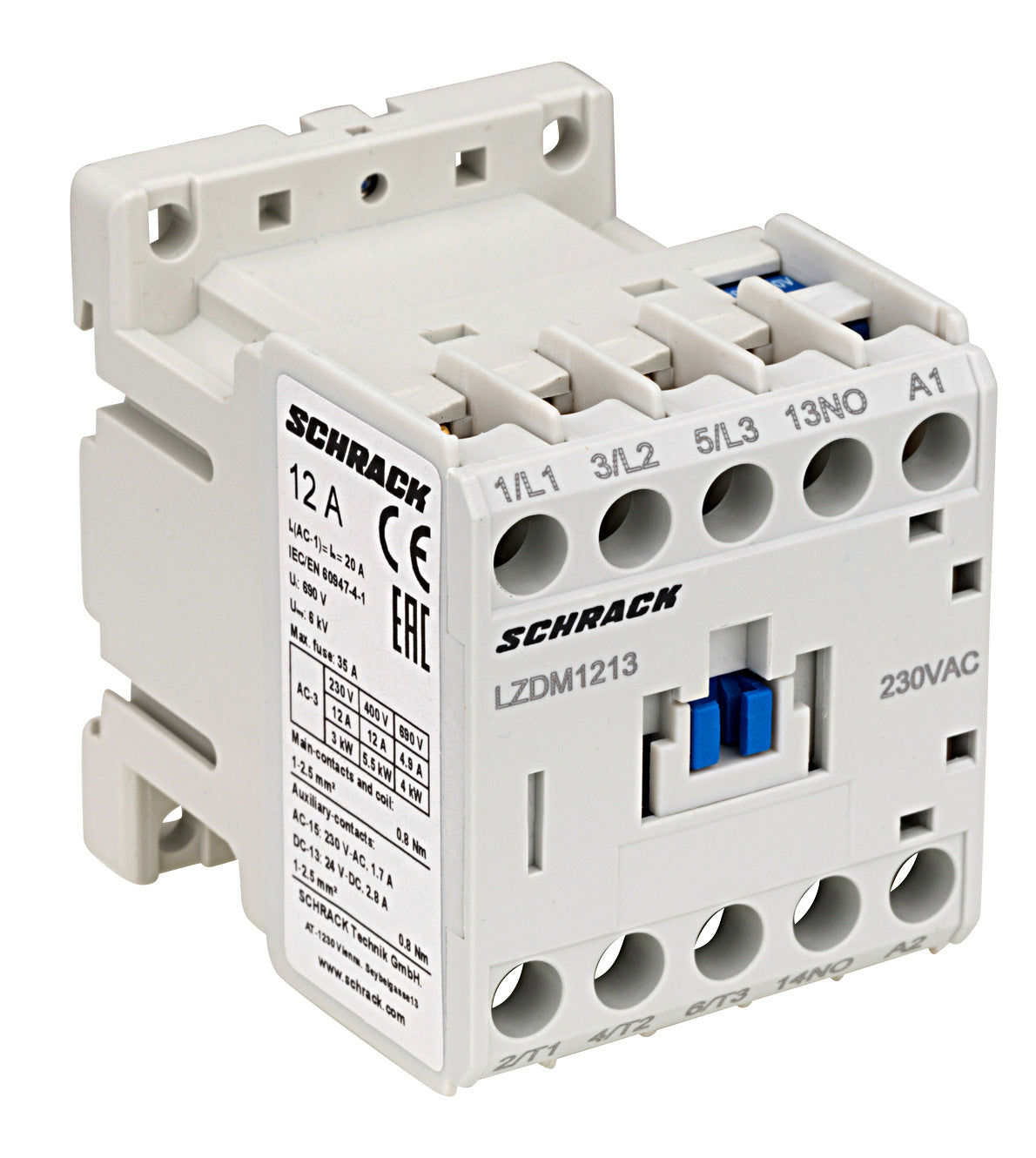 Contactor 3-pole, CUBICO Mini, 5,5kW, 12A, 1NO, 230VAC